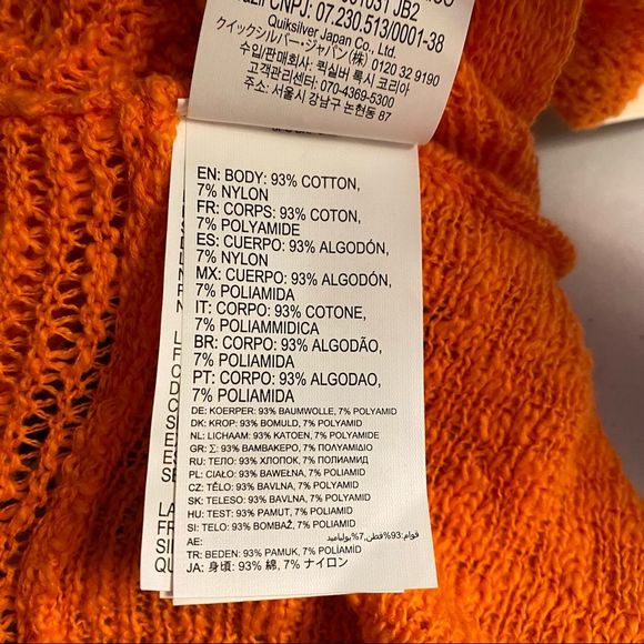 Roxy Open Knit Orange Cardigan NWT - Picture 11 of 13